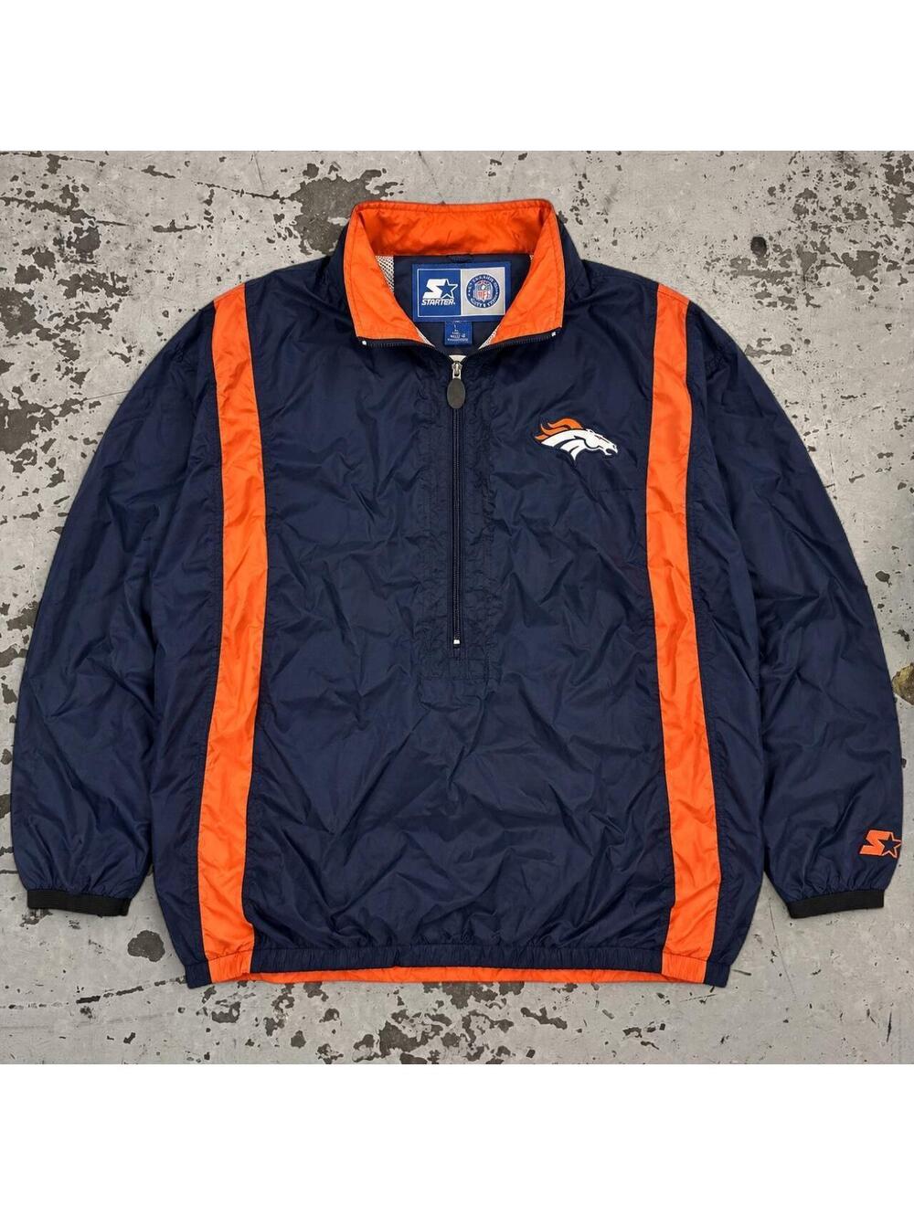 Mens vintage 90s NFL Denver Broncos Starter Windbreaker Jacket Size L
